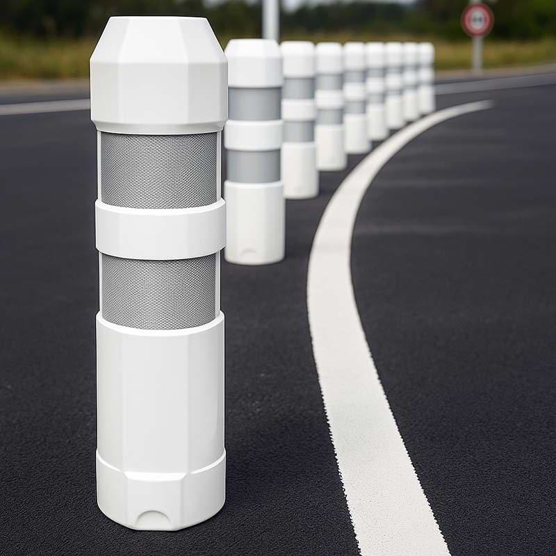 Balise souple autorelevable NF J11 - Blanc