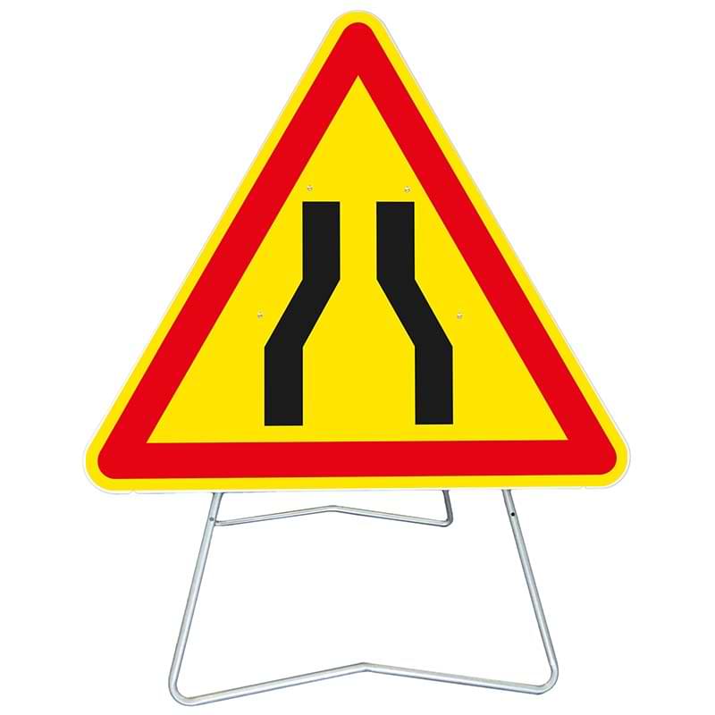 Panneau temporaire Chaussée rétrécie - 700 mm - Classe 2