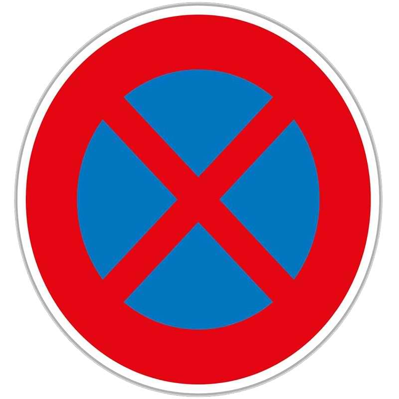 Panneau Arrêt et stationnement interdits - 650 mm - Classe 1