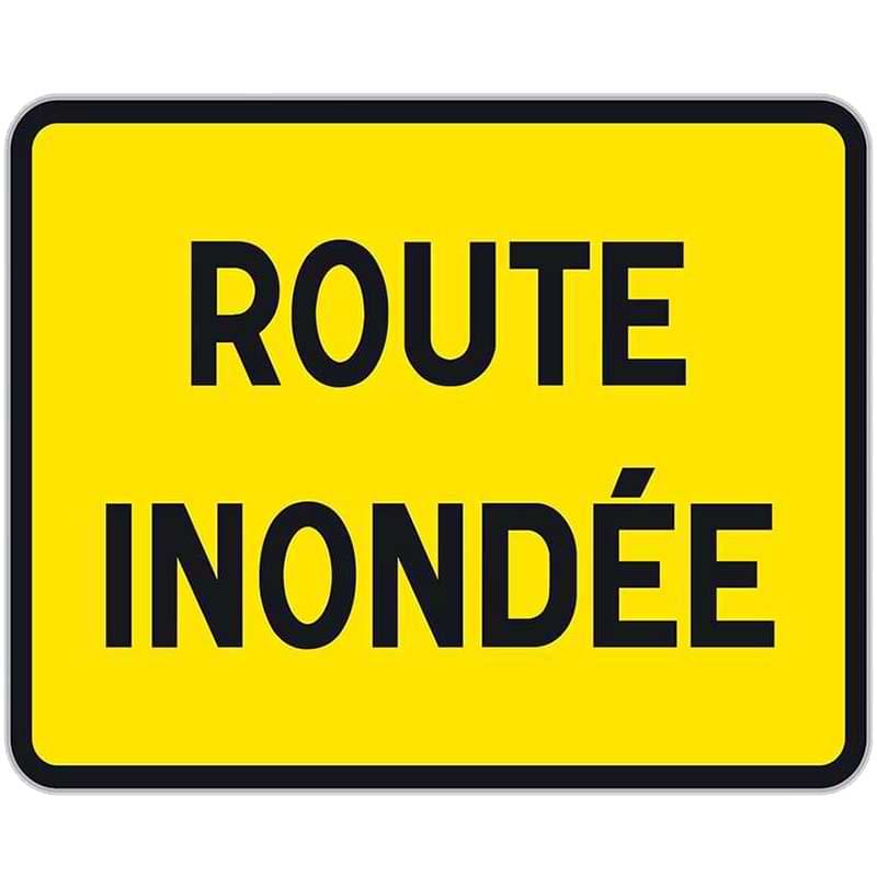Panneau Route inondée - 800 X 600 mm - Classe 2