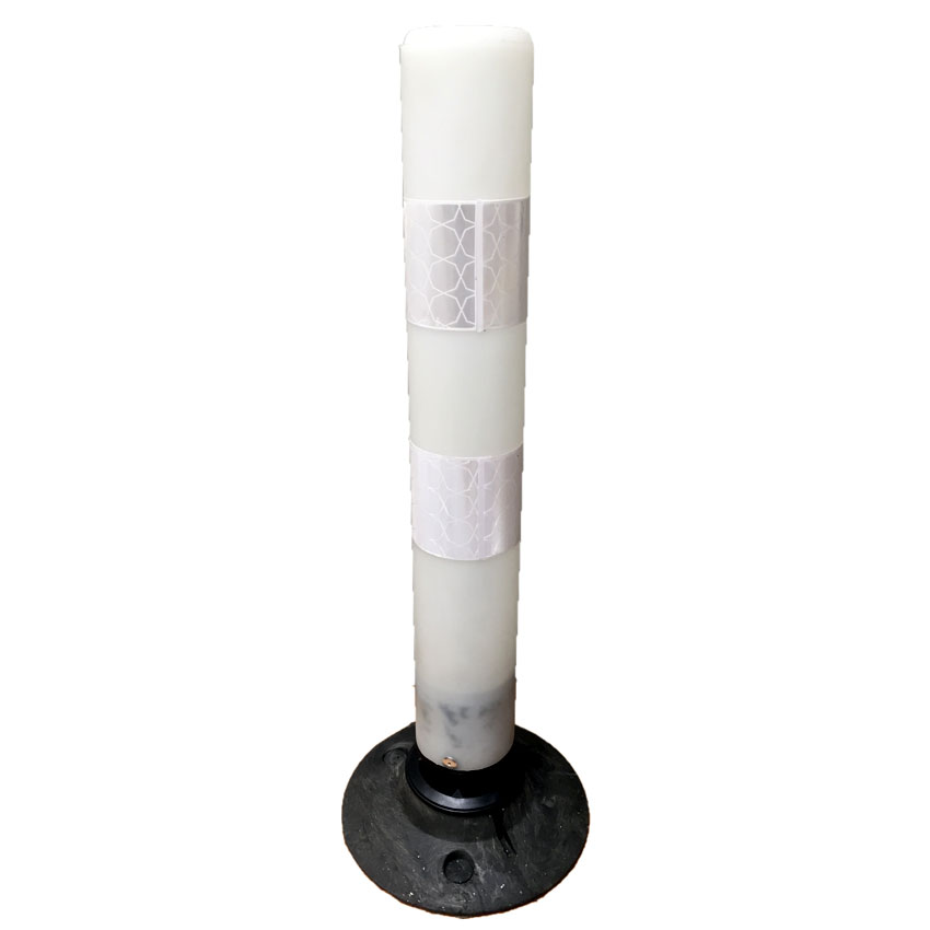 Balise flexible D. 100 X H. 750 mm + Base caoutchouc - Blanc