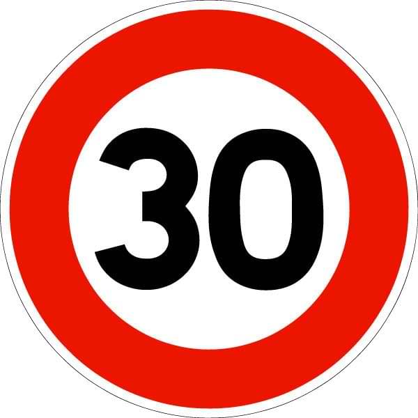 Panneau routier Limitation de vitesse B14 - 850 mm - Classe 1