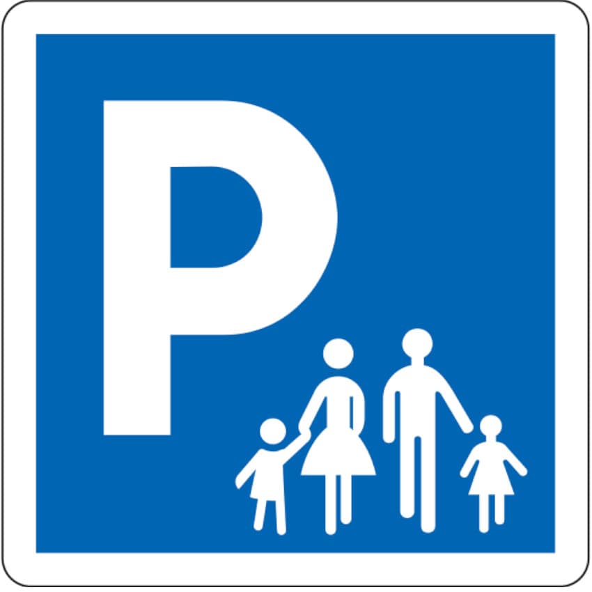 Panneau signalisation - Place famille - 500 mm - Classe 1