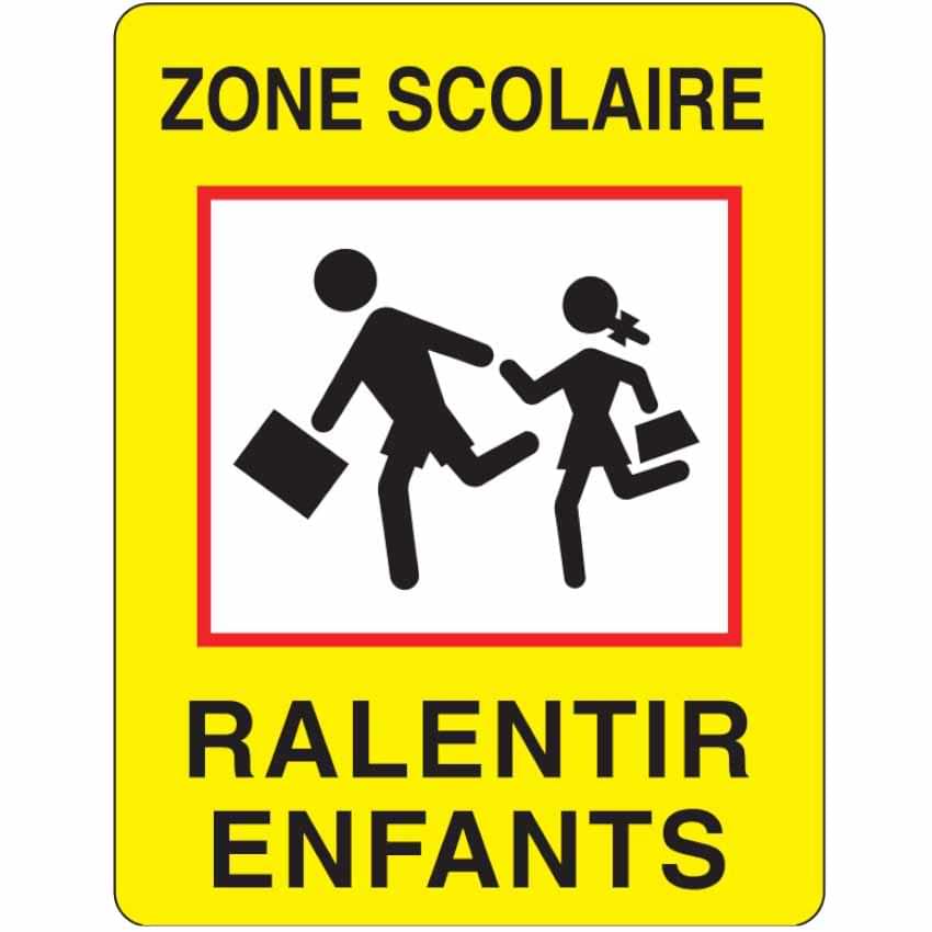Panneau signalisation Ralentir enfants - 700 x 900 mm - Classe 1