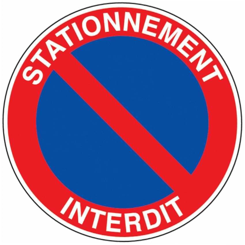 Panneau Stationnement interdit D. 450 mm - Classe 1