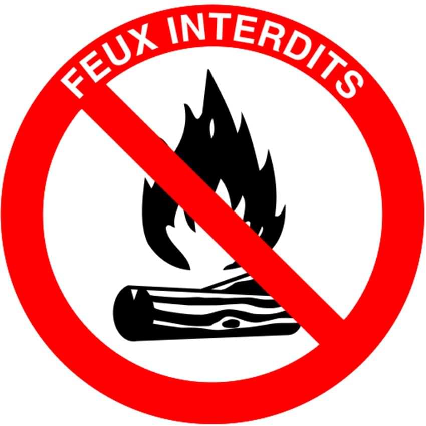 Panneau Feux Interdits - 450 mm - Classe 1