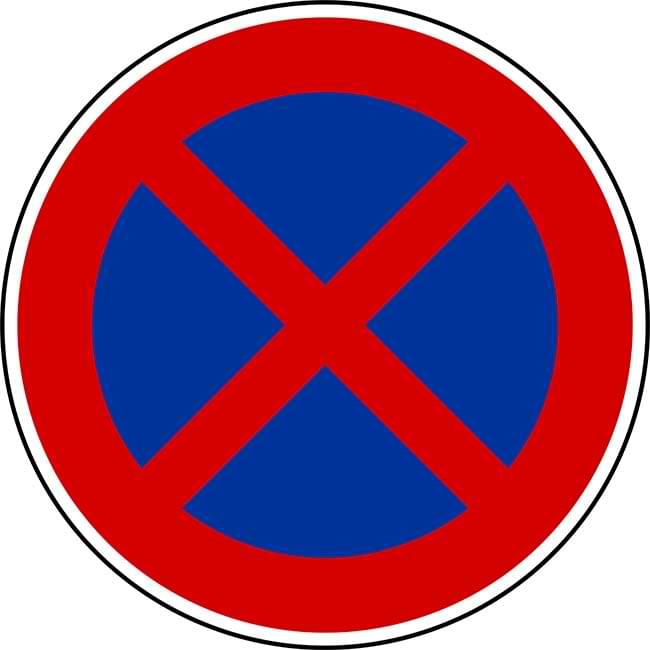 Panneau Arrêt et stationnement interdits B6d - 450 mm - Classe 2