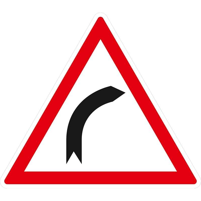 Panneau routier A1a - Virage à droite - 700 mm - Classe 1