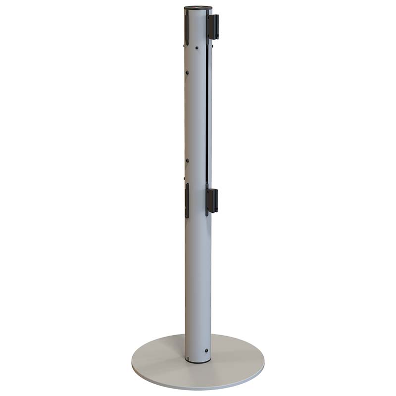 Poteau double sangle rétractable Pro-Line 3 m - Gris RAL 7035