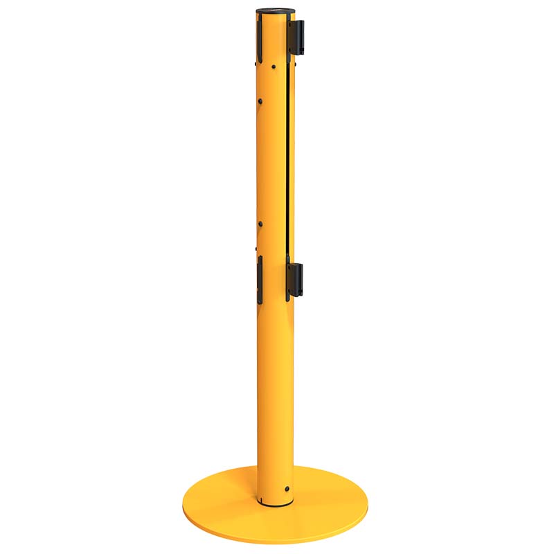 Poteau double sangle rétractable Pro-Line 3 m - Jaune RAL 1021