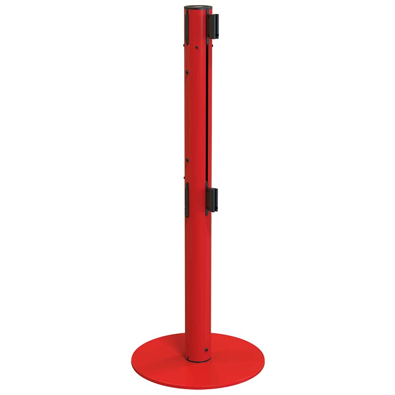 Poteau double sangle rétractable Pro-Line 3 m - Rouge RAL 3020