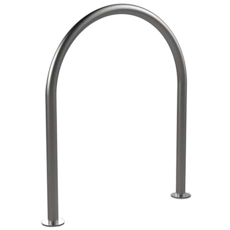 Arceau support vélo inox 304L - Modèle arrondi - Sur platines