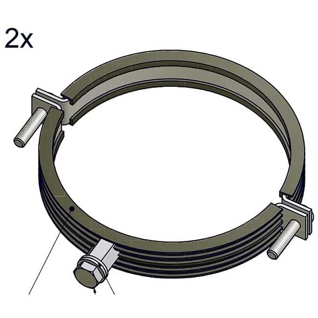 Kit de fixation pour panneau - Sur montant (Panneau non fourni)