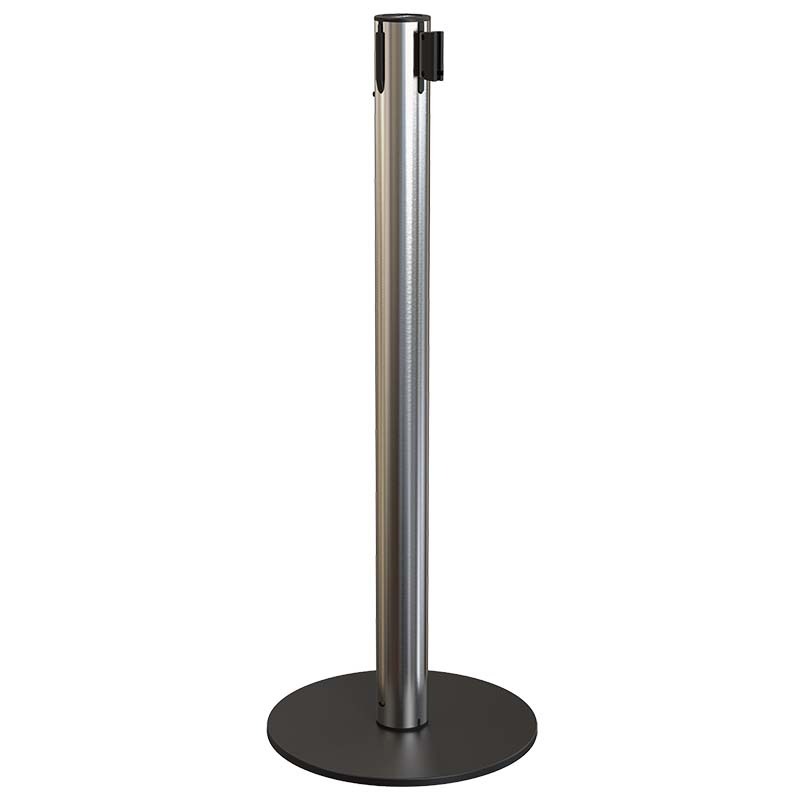 Poteau à sangle Eco-Line 3 m - Inox brillant