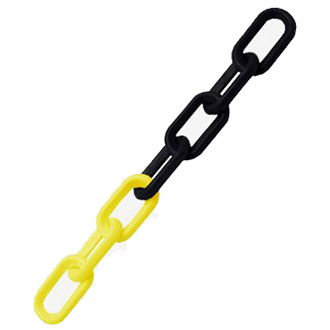 Chaîne signalisation - Maillon 6 mm - 25 m - Noir/jaune