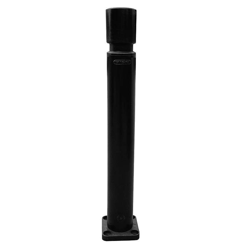 Potelet flexible sur platine D. 80 X H. 1000 mm - Pommeau gorge - Noir RAL 9005