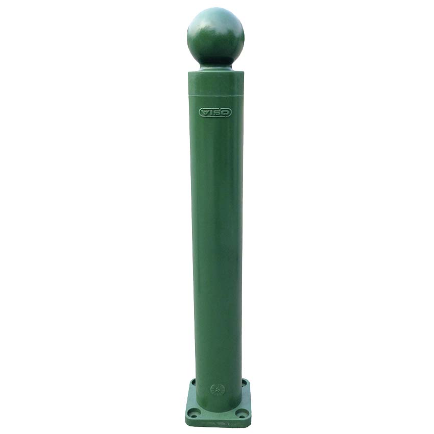 Potelet flexible sur platine D. 80 X H. 1000 mm - Pommeau boule - Vert RAL 6005