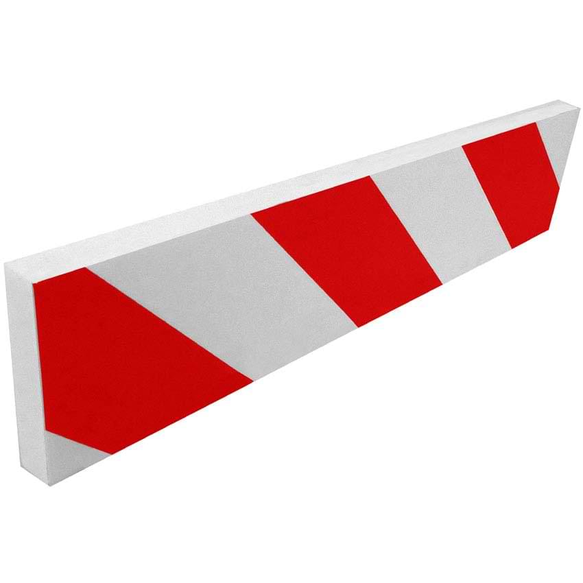 Protection murale 350 X 80 mm - Epaisseur 15 mm - Rouge / Blanc - 2 pièces