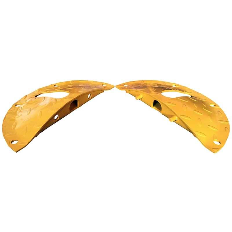 Ralentisseur acier -  Eléments d'extrémité L. 250 mm Jaune (La paire)