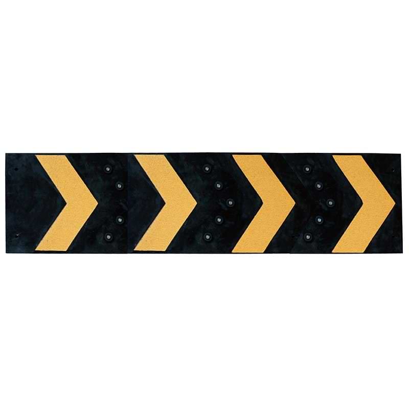 Flèche signalisation parking caoutchouc noir-jaune - 300 X 1200 mm
