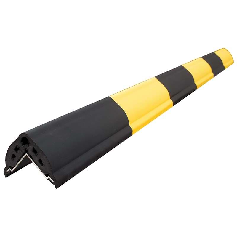 Cornière protection angle caoutchouc noir-jaune - 50 X 50 X 1140 mm