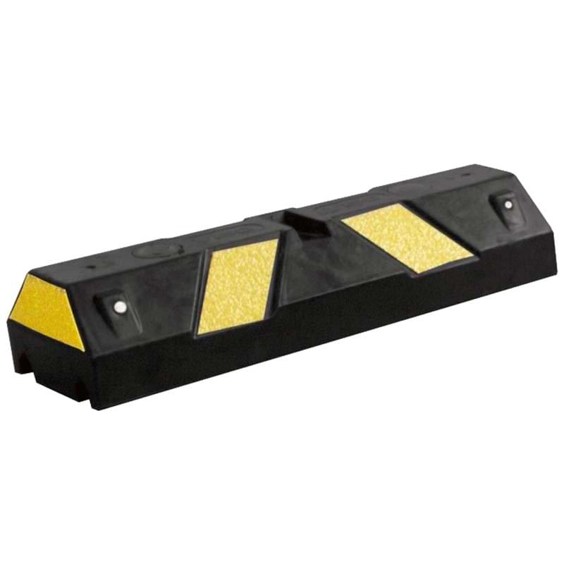 Butée de parking caoutchouc noir-jaune - L. 50 cm