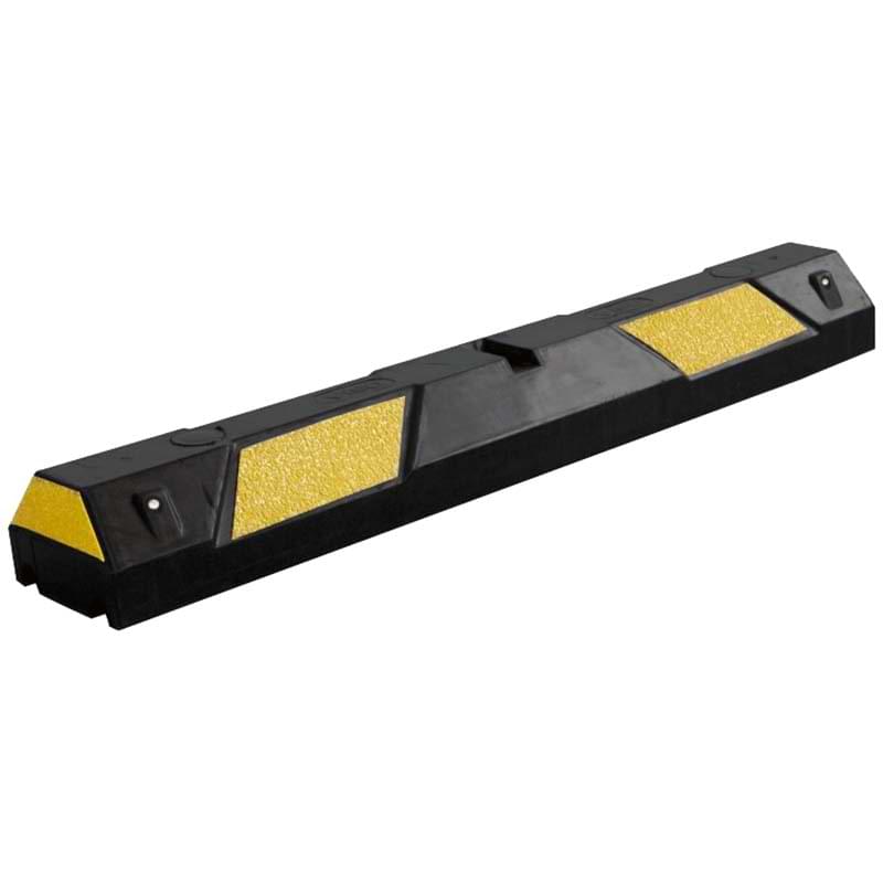 Butée de parking caoutchouc noir-jaune - L. 91,5 cm