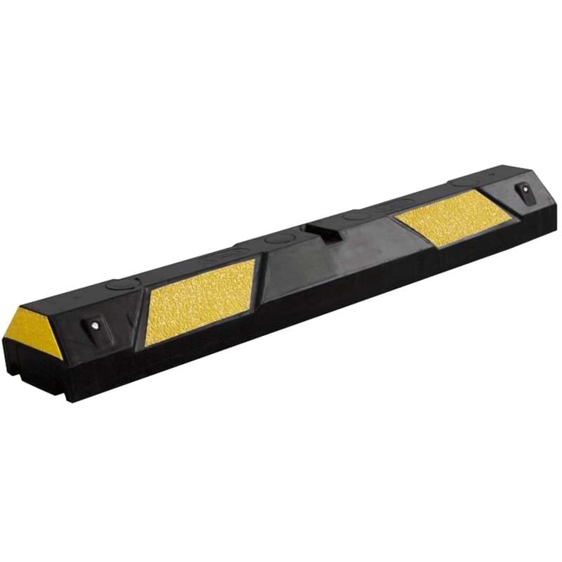 Butée de parking caoutchouc noir-jaune - L. 130 cm