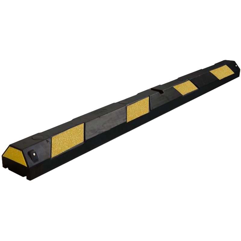 Butée de parking caoutchouc noir-jaune - L. 183 cm