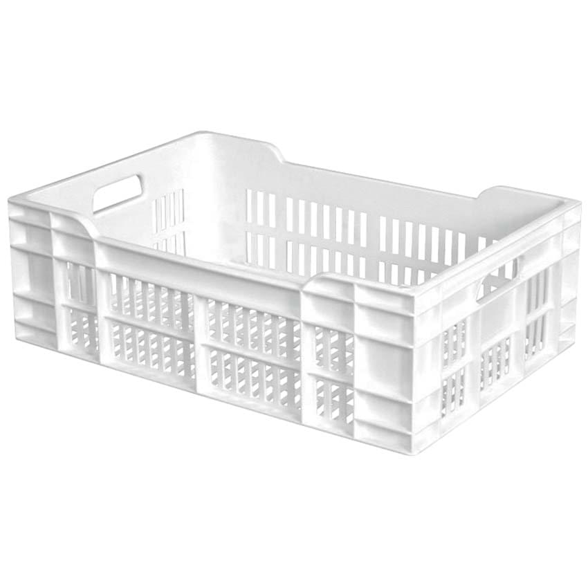 Caisse ajourée empilable 600 X 400 mm - 40L - Blanc
