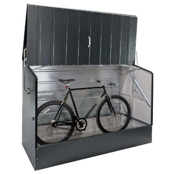 Coffre à vélos métal - H. 133 X L. 196 X P. 89 cm - Gris anthracite