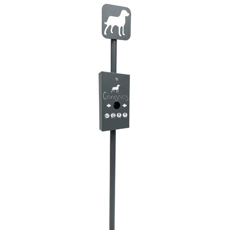 Borne distributeur de sachets Canisacs + 500 sacs - Gris RAL 7016
