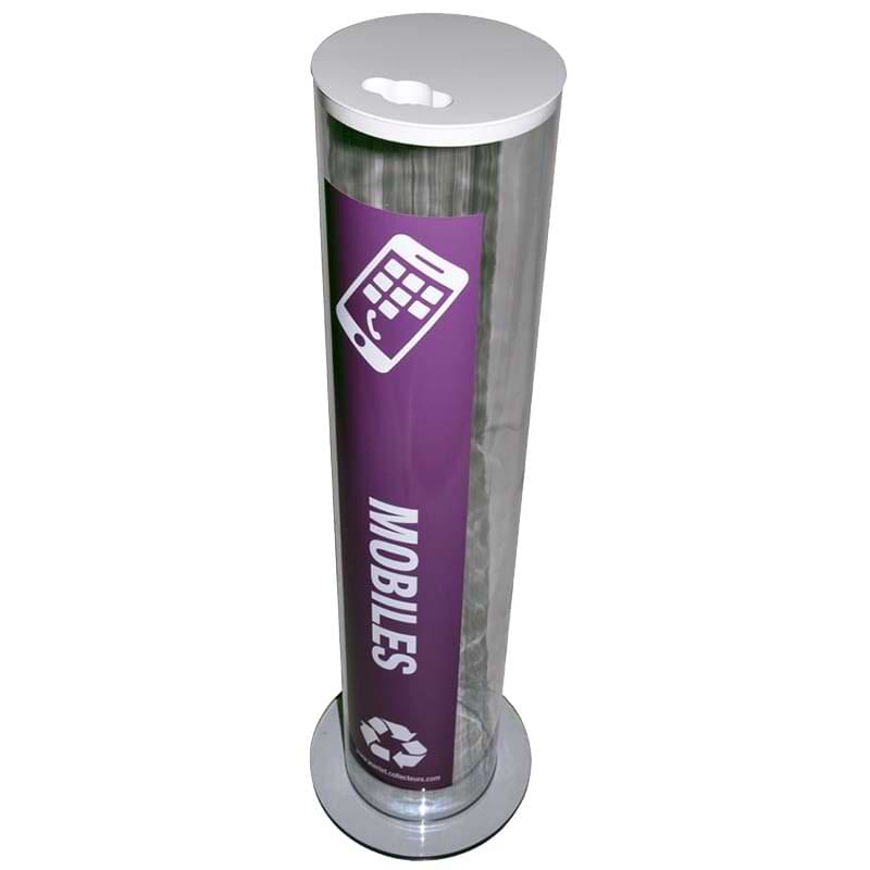 Collecteur de recyclage transparent sur pied 30L - Téléphones Mobiles