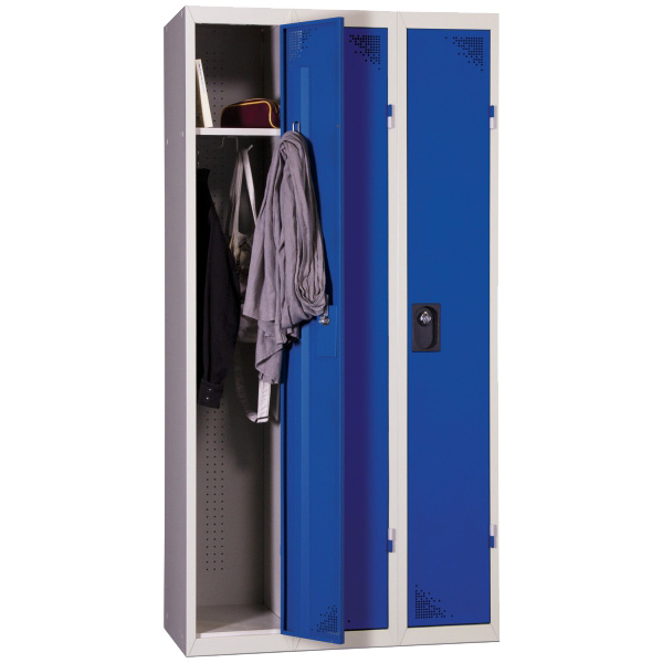 Vestiaire type Industrie propre 3 cases - Portes Bleu RAL 5005