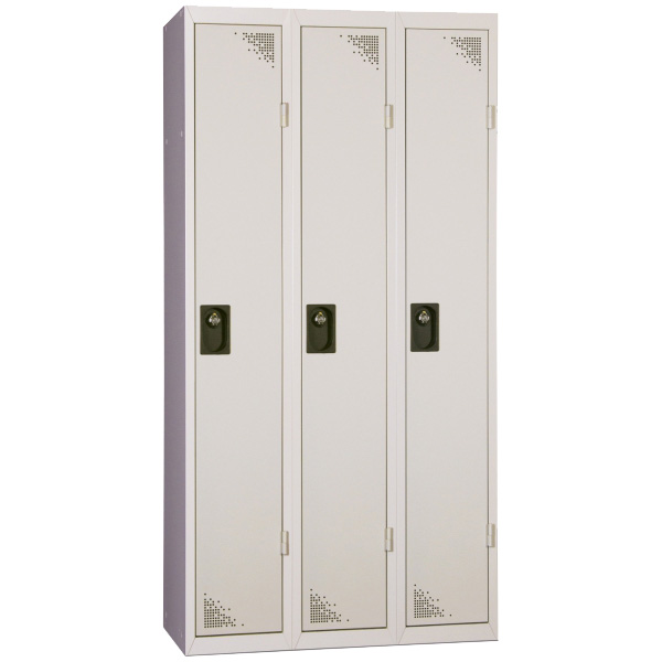 Vestiaire type Industrie propre 3 cases - Portes Gris RAL 7035