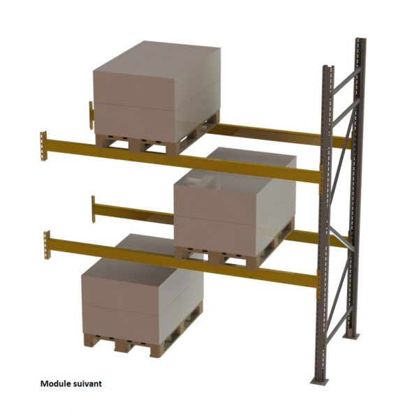 Rack à palettes - H. 4500 X L. 3300 X P. 1100 mm - Elément suivant