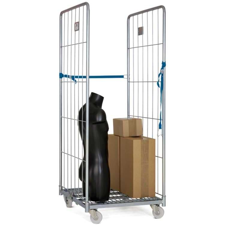 Roll conteneur - 2 côtés + 2 sangles - H. 1650 X P. 810 X L. 720 mm