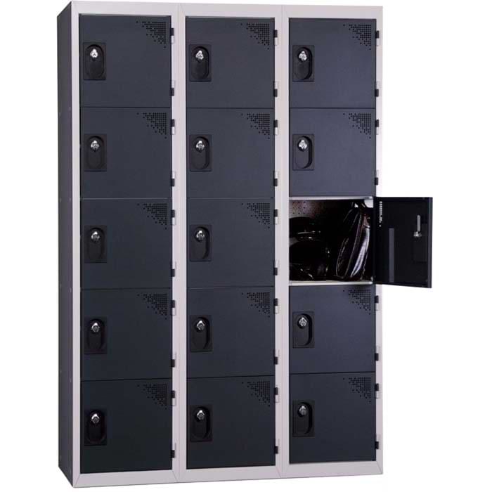 Vestiaire multicases - 5 cases 300 mm par colonne - 3 colonnes