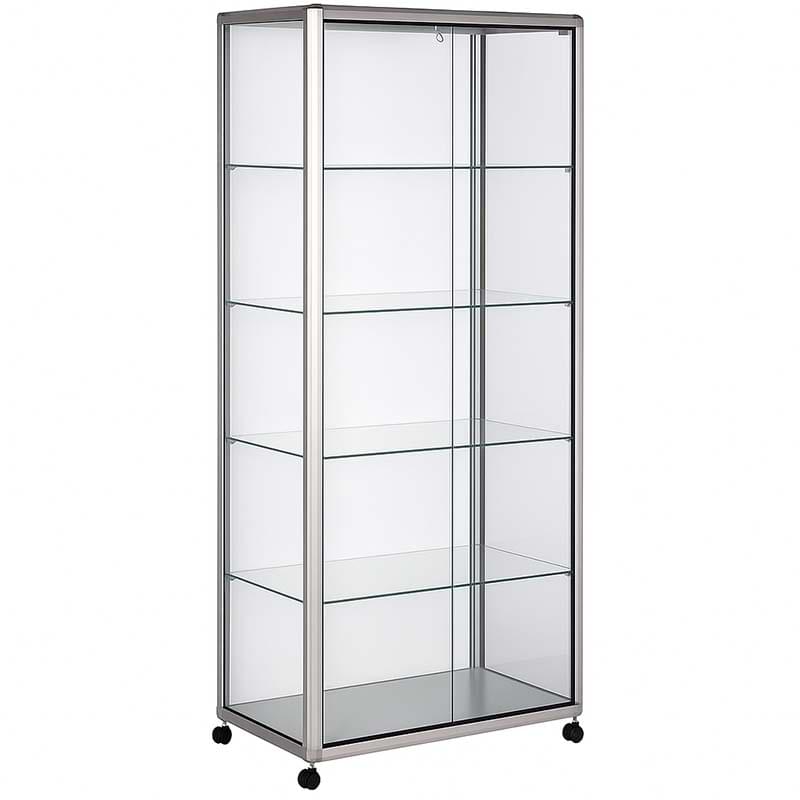 Vitrine exposition l. 750 mm - Coloris aluminium anodisé