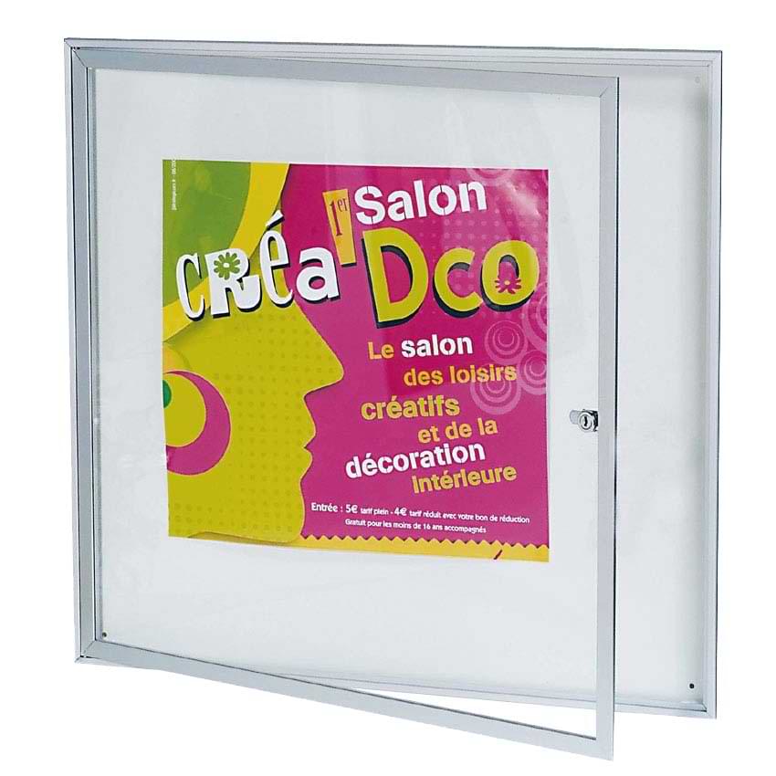 Vitrine intérieure 20 mm 6A4 - H. 635 X L. 671 mm - Fond tôle