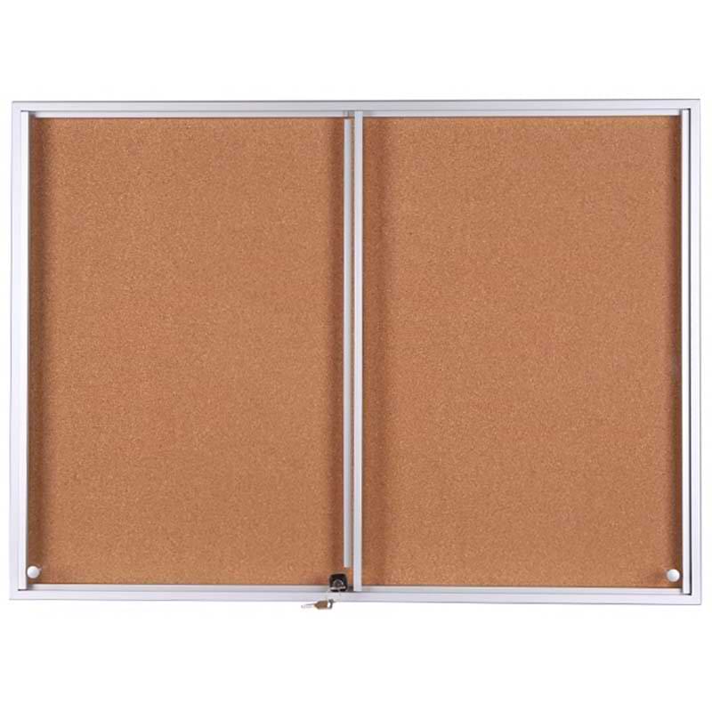 Vitrine intérieure Century 12 A4 - 653 X 1319 mm - Fond liège