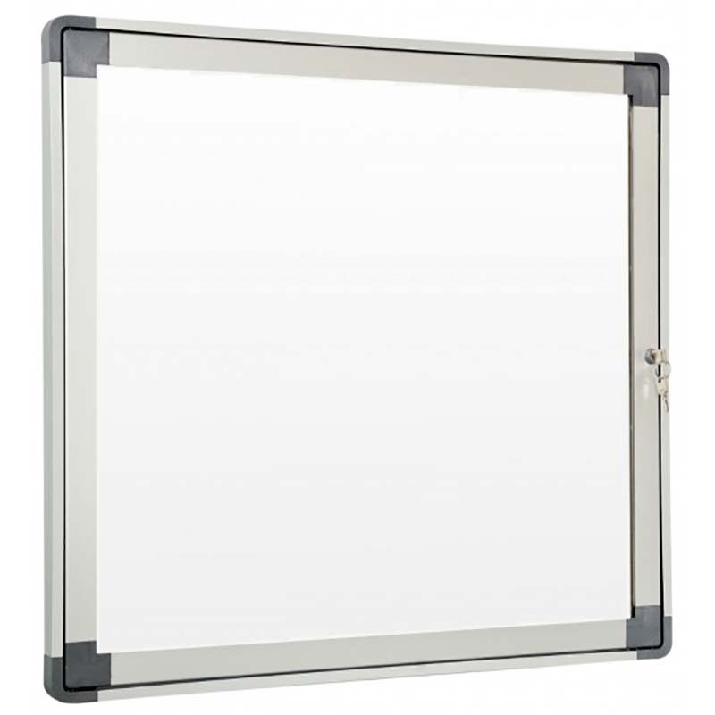 Vitrine à coins ronds NF - Fond métal - 4 A4
