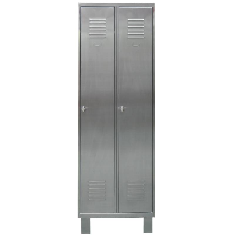 Vestiaire inox pieds soudés IP - 2 cases