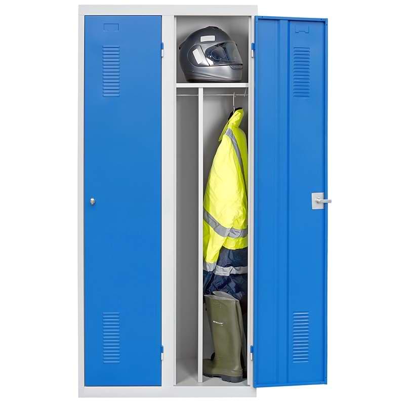 Vestiaire monobloc industrie salissante sur socle - 2 cases