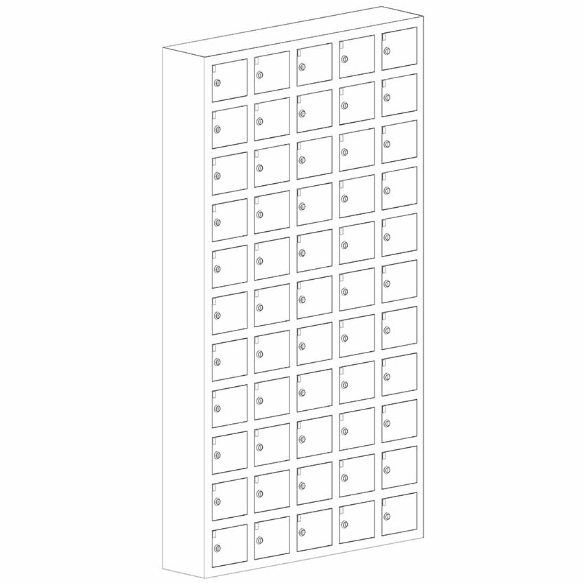 Armoire smartphone - 5 X 11 cases (55 casiers)