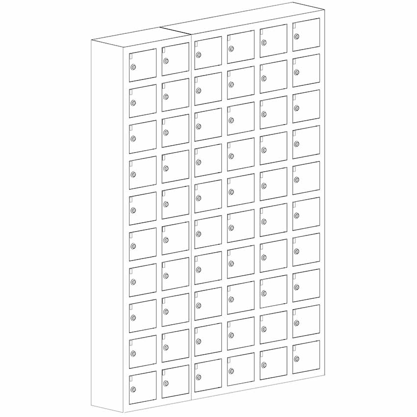 Armoire smartphone - 6 X 10 cases (60 casiers)