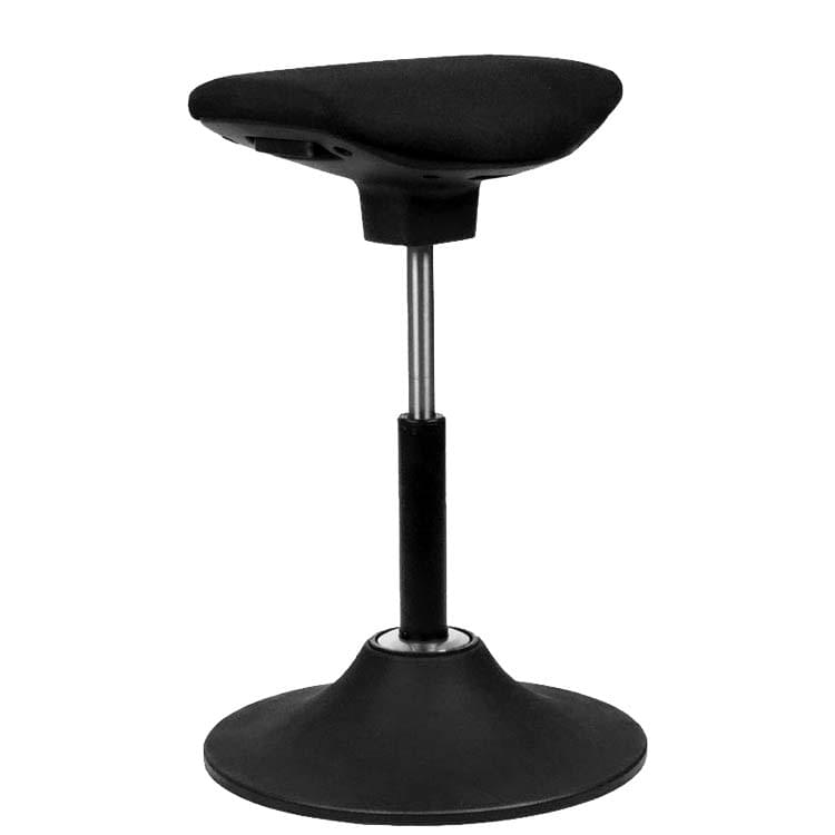 Tabouret assis-debout 360° - Assise tissu noir