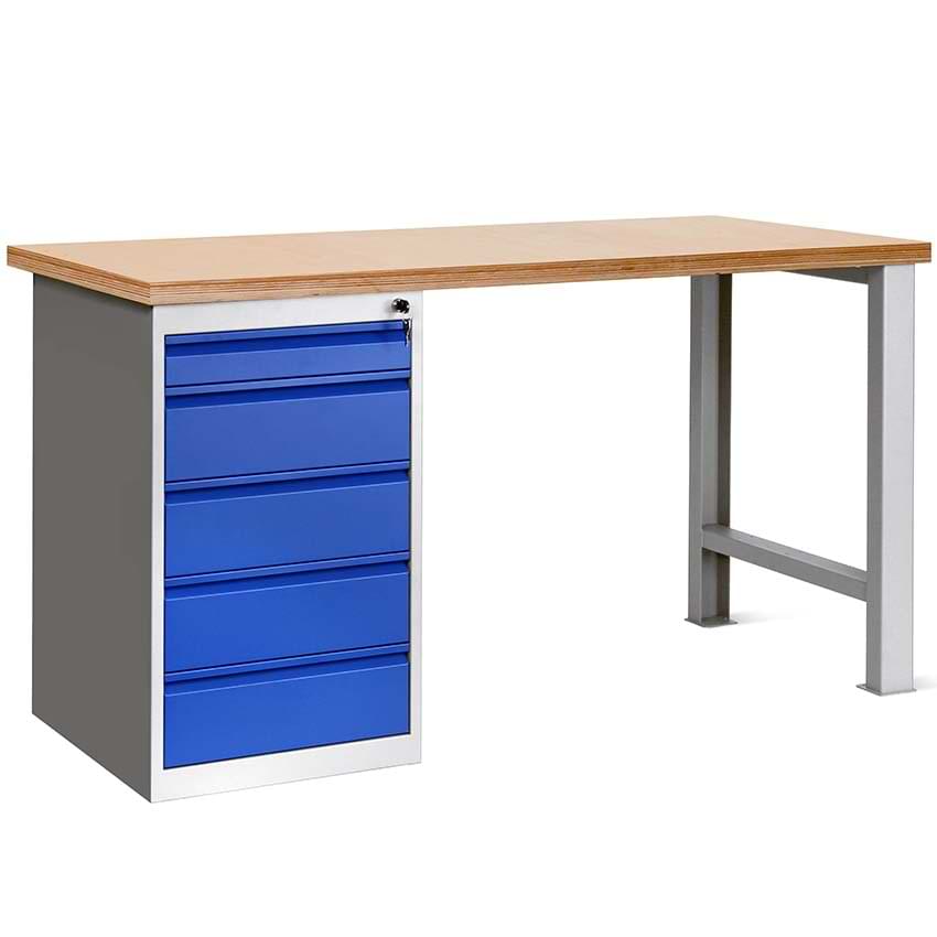 Etabli - Version 2 coffres (5 tiroirs + 5 tiroirs) - Gris / Gris anthracite