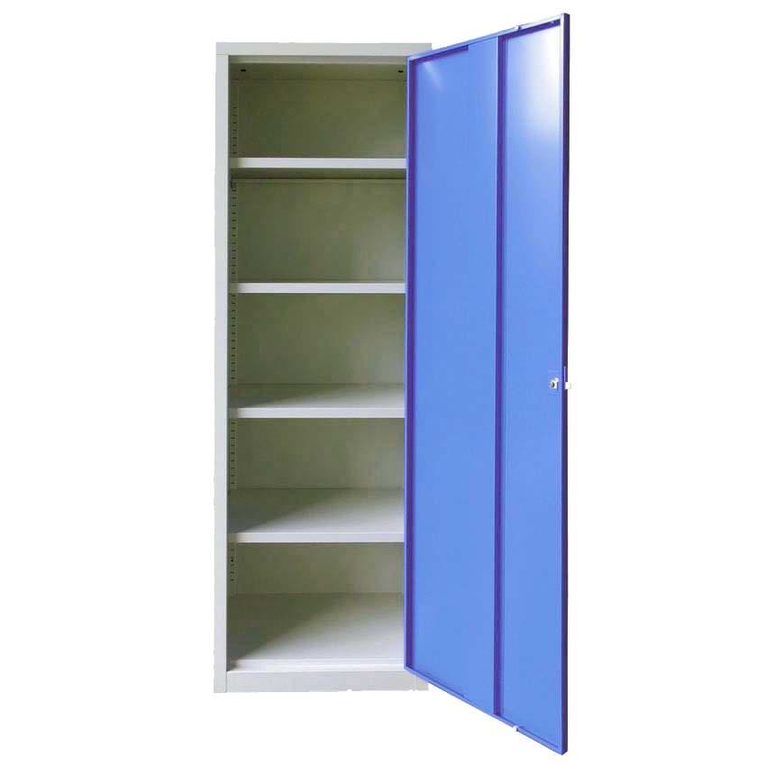 Armoire de rangement métal 4 étagères - Gris / Bleu