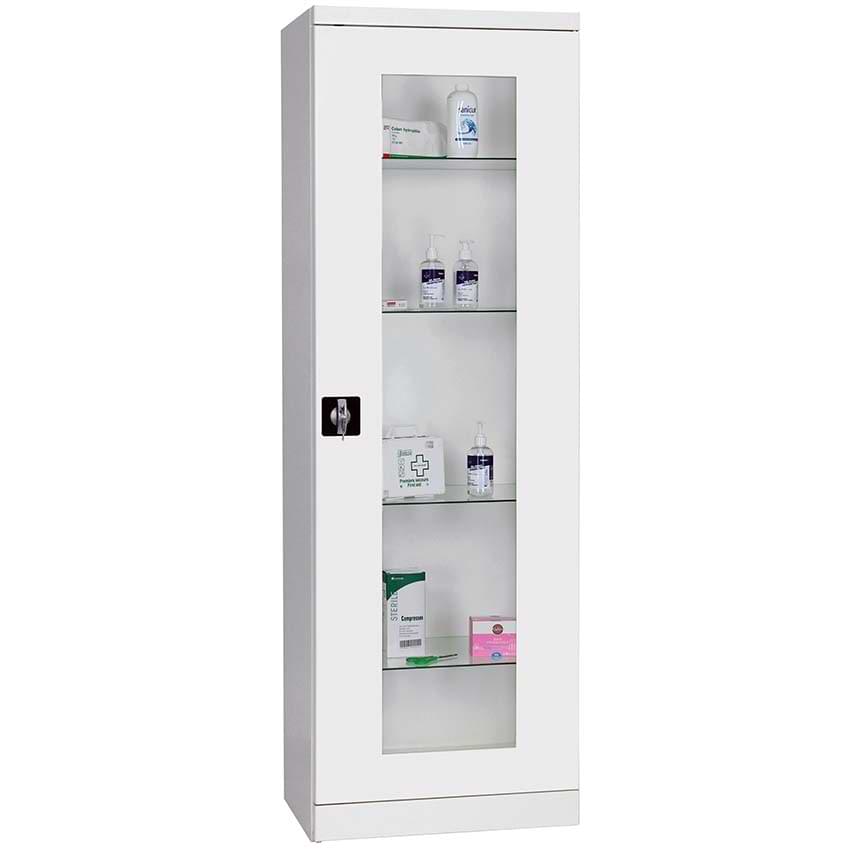 Armoire médicale 1 porte vitrée - H. 1800 X L. 600 mm